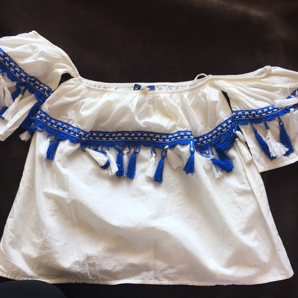Blue Rain XS tassel top